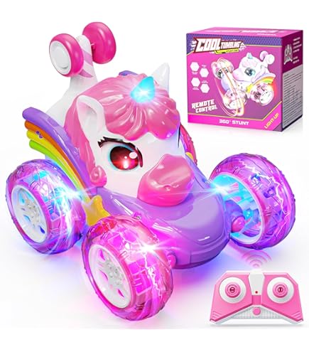 Gralal Roze Rc Autospeelgoed voor 3-8 Jaar Oude Meisjes Geschenken, 360° Flip Afstandsbediening Auto's voor Meisjes