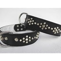 Leder-Halsband Für Hunde Mit Nieten – Braun, Halsumfang 39-46 Cm Oder 42-50 Cm, 30 Mm Breit
