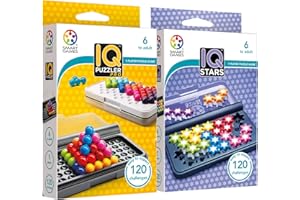 LUDILO Smart Games - Iq Pro + Iq Stars | Board Games For 6 Year Olds Plus | Puzzles For Kids 3d | Travel Games For Kids | Iq Puzzle Educational Toys | Board Games Kids