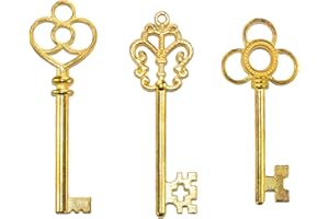 Makhry Paquete Mixto de 30 Llaves Maestras de Esqueleto en Oro Antiguo Paquete de 30 Llaves (Oro Antiguo)