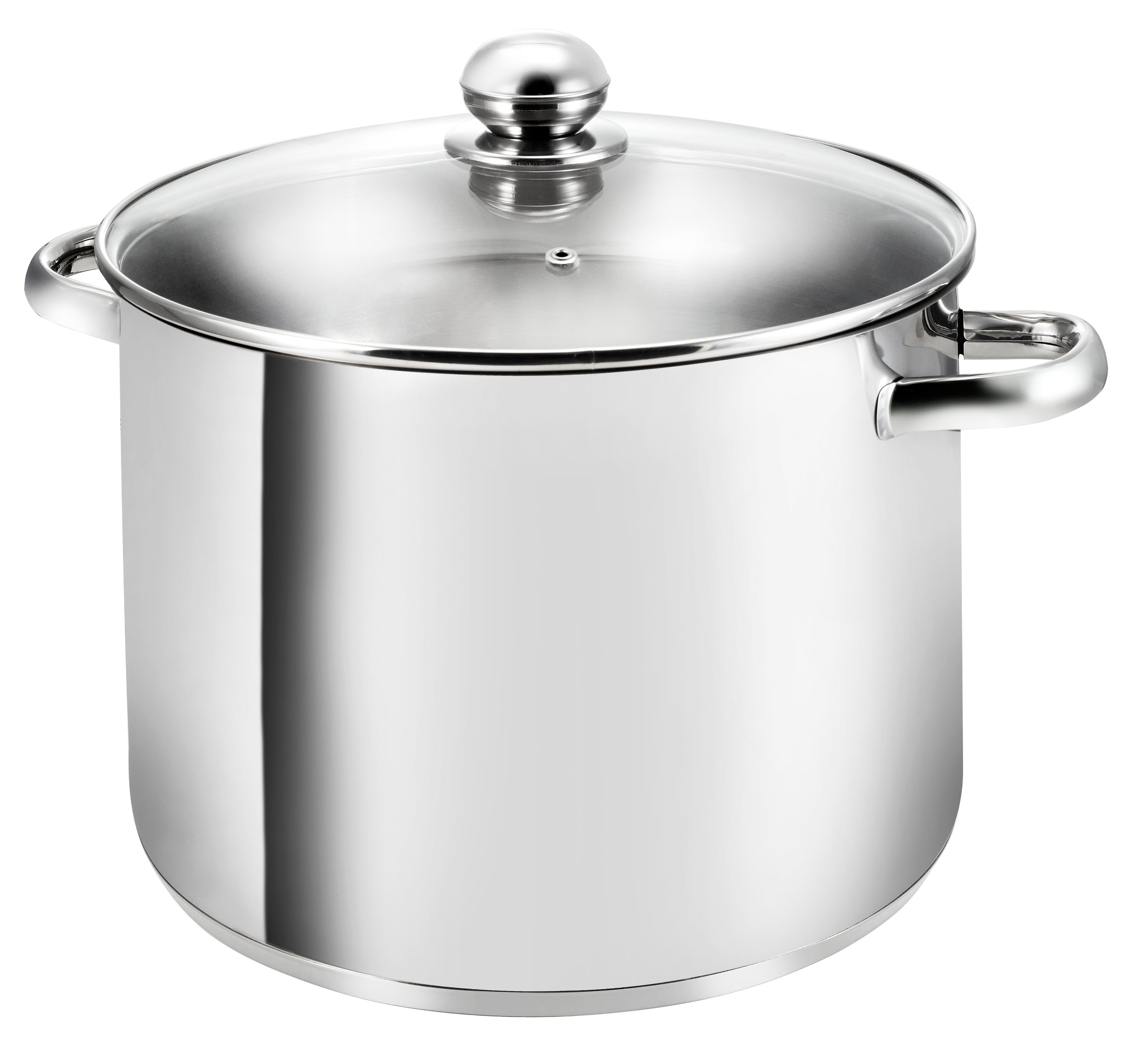 KOPF Gigant Large Cooking Pot with Glass Lid, Stainless Steel, Diameter 28 cm, Height 21 cm, 12.5 Litre