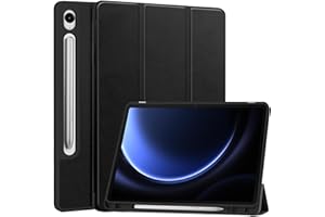 Vakarey para Samsung Galaxy Tab S10 Lite/S10 Fe Funda con Soporte Bolígrafo,Ultrafina Inteligente Funda para Galaxy Tab S9 Fe 10.9 Pulgadas/Tab S9 11 Pulgadas 5G,Negro