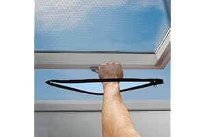 BKSAI Zamek błyskawiczny do moskitiery na okno dachowe, ochrona przed owadami, siatka na owady, dostęp do okna, otwór do przechodzenia do okna dachowego