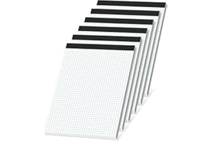 RONEKY Graph Paper Pads, 6 Pack Large Graph Paper 8.5 x 11, Grid Paper Notebook 5 Squares Per Inch, Perforated 8.5 x 11 Graph Paper Notebook, 50 Sheets Graph Paper, Graphing Paper for Home, Office, School