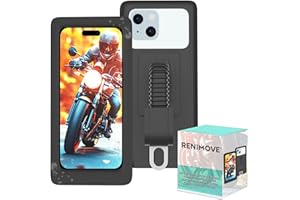 RENIMOVE Soporte movil Moto retrovisor Scooter funda impermeable para protección Total y Ajuste Seguro con ventana trasera valida para telefonos moviles hasta 7.5" y sujecion al espejo retrovisor irrompible