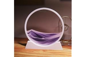 YaiHe Imagen de arte de arena en movimiento de goma de silicona, marco redondo, paisajes de arena cinéticos en movimiento, diseño dinámico, creación relajante, juguete de escritorio