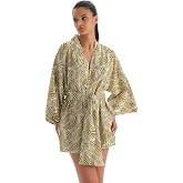 Dagi Kadın Pamuklu Kimono &Ouml;rme Yeşil/Beyaz