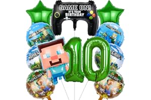 IRONIUM 11 Stück Pixe Geburtstagsdeko 10 Jahre Jungen, Videospiel Luftballon Set Deko Geburtstag, Game Player Ballon Set für Kindergeburtstag Party (10)