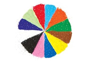 Baker Ross AG638 Bolsas de Arena Brillante en 12 Colores (Paquete de 12 Bolsas) Para decorar manualidades