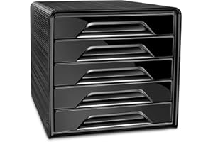 CEP Bloc de classement Module Organisateur 5 tiroirs Rangement documents Bureau Smoove Smoove Noir