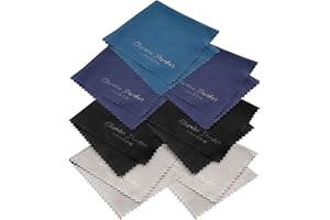 CHARLES PARKER LONDON 7 x Microfiber Cleaning Cloths Ideal for Cleaning Camera Lens, VR Headsets, Spectacles, Sunglasses, Smartphones, Tablets, Smart TVs and Laptops (3 Blue, 2 Grey, 2 Black)