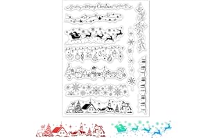 BOOMTOP 10pz Timbri Trasparenti Natalizi Sigilli Trasparenti Natalizi Merletto per Scrapbooking Biglietti d’Inviti Cartolina d’Auguri Regalo Artigianato Fai da Te Natale