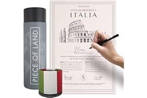 happylandgifts® Véritable parcelle de Terre - Italie | Cadeau spécial pour la Famille et Les Amis | Certificat de propriété foncière personnalisé | Cadeaux Italiens | Rome
