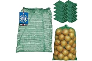 KOTARBAU® 10er Set Raschelsack - Kartoffelsack - 35 x 50 cm - Obstsack - 5 kg - Polypropylen - Gemüsenetz - Aufbewahrungssack - für Zwiebeln - Kartoffel - Gemüse - Grün