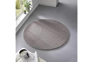 ‎TARACARPET Taracarpet Teppich Kurzflor weicher Designer Uni Bodenbelag Madrid fürs Wohnzimmer, Kinderzimmer, Schlafzimmer und die Küche geeignet Anthrazit Dunkelgrau 120 cm rund