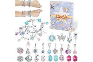 HERMORRYSS Calendario Avvento 2025 Bambina, Calendario Dell'avvento Fai Da Te, Calendario Avvento 2025 Bambina con Gioielli e Bracciale, Calendario Dell'avvento Donna, Regalo Ragazza 3+Anni (B)