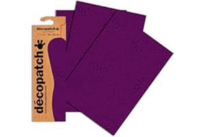 DECOPATCH Décopatch C652O - Une pochette de 3 feuilles de papier imprimé 30x40 cm, Faux uni violet