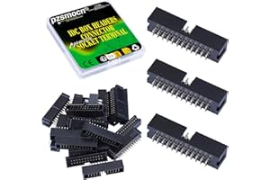 Pzsmocn 20 Pièces IDC 2 * 12 Double Rangée 2,54 mm Pas JTAG ISP 24 Broches Droite Insert Connecteur De Boîte Adaptateur Câble Mâle Socket Terminal, pour Projets d'Appareils Électroniques PCB.