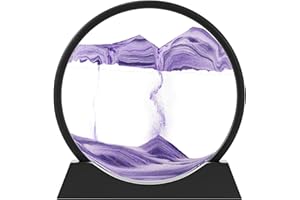 AOLIFLY Bewegliches Sandkunstbild, dynamische 3D Sandkunstmalerei, runde Glas-Sandkunst-Sandlandschaften, flüssige Bewegung für Kinder, Teenager, Erwachsene