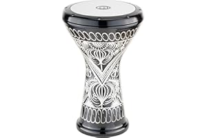 Meinl Percussion Aluminum Sopran Doumbek - Small Handdrum - Synthetic Head - Diameter 6 Inches - Hand Engraved - Aluminum, Multicoloured (HE-2018)