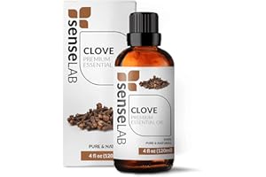 SenseLAB Aceite Esencial de Clavo - Aceite de Clavo Natural 100% Puro de Grado Terapéutico para Difusor de Aromaterapia y Humidificador - Aceite para el Cuidado Bucal y de la Piel (120 ml)