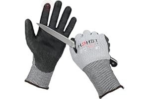 Rękawice ochronne do cięcia – HPHST ochrona dłoni do cięcia, rękawice robocze, poziom A6, rękawice ogrodowe, męskie, damskie, odporne na przecięcia, rękawice do kuchni, ogrodu, na plac budowy, kolor szary