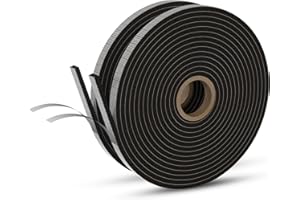 CRINSTON Guarnizione Finestra Autoadesiva, Schiuma Nastro Paraspifferi Porta | 25x3 mm - 2 Rouleaux de 4M - TOTAL 8M | Alta Densità Neoprene Adesivo Isolamento Nastro Sigillante per Anti Freddo e Rumore.