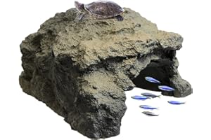 ANMOO Reptile Hideout Large Aquarium Cave Hideaway Ornament Natural Habitat Decoraiton for Gecko Spiders Frogs Lizards Fish Amphibian