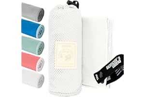 Backpacker's Journey Asciugamani in microfibra in S M L XL. Set di asciugamani da viaggio leggeri, ad asciugatura rapida, assorbenti e antibatterici (Non colorato/bianco XL&L&M)