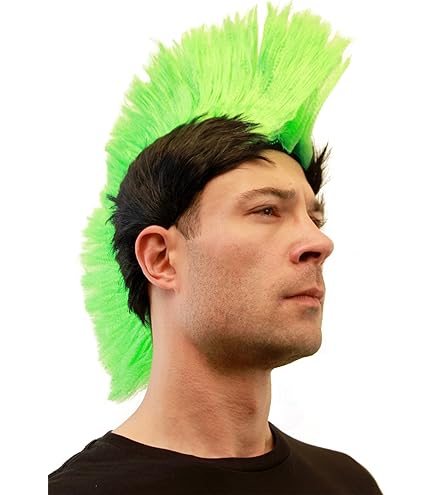 Parrucca Punk Mohawk Rosso E Nero - Stile Irochese Per Carnevale E Feste | Unisex - Foto 12