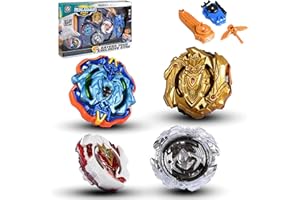su ma Série Blue Devils Beyblade Toys et Beyblade toupies Burst, Gyro Spin Fighters avec Lanceur, Starter Set pour Cadeaux pour Enfants