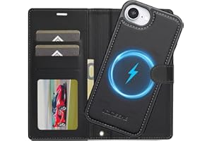 Ailicici für iPhone 16e Hülle, 2-IN-1 Abnehmbare magnetische Hülle, Kabelloses Laden, Kartenfach Leder Case, Handyhülle RFID Klapphülle, Schutzhülle für iPhone 16e Hülle 2025