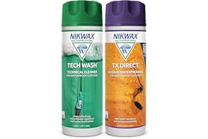 Nikwax TECH WASH and TX DIRECT Twin Pack, Technical Cleaner and Wash-In Waterproofer for Waterproof Clothing, 2x 300ml
