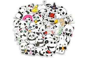 Mozeat Lens 100 sztuk naklejek pandy, urocze zwierzęta, naklejki dla dzieci, zestaw naklejek na butelki z wodą, winylowe, panda, naklejki na laptopa, samochody, komputer, bagaż, deskorolkę, gitarę