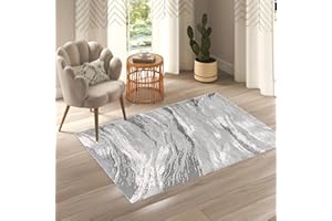 renoazul® Jute Back Large Door Mats Indoor - Jeze Abstract Grey Rug - 80 x 150 cm - Washable Floor Mat For Kitchen, Corridor Rug and Welcome Mat