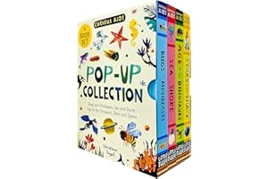 Curious Kids Pop-Up Collection 4 Books Set (Bugs and Minibeasts, Sea and Shore, Age of the Dinosaurs & Stars and Space)