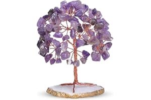 PYOR Amethyst Crystal - Amethyst Crystal Tree - Bonsai Tree - Office Decor - Artificial Tree - Meditation Accessories - Crystal Tree For Positive Energy - Bonsai Tree Artificial