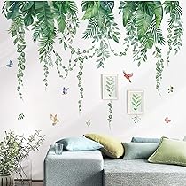 Wondever Adesivi Murali Foglie Di Vite E Uccelli – Set 9 Fogli 20x30 Cm, Sticker Piante Per Soggiorno E Camera Da Letto