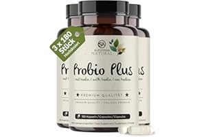 ‎SURPRESA NATURAL Surpresa Natural Probio Plus Kapseln hochdosiert I 3x 180 Kapseln mit Inulin & Bacillus subtilis I 20 Mrd. KBE pro Tag I Kulturen Komplex 18 Bakterienstämme I magensaftresistent & vegan