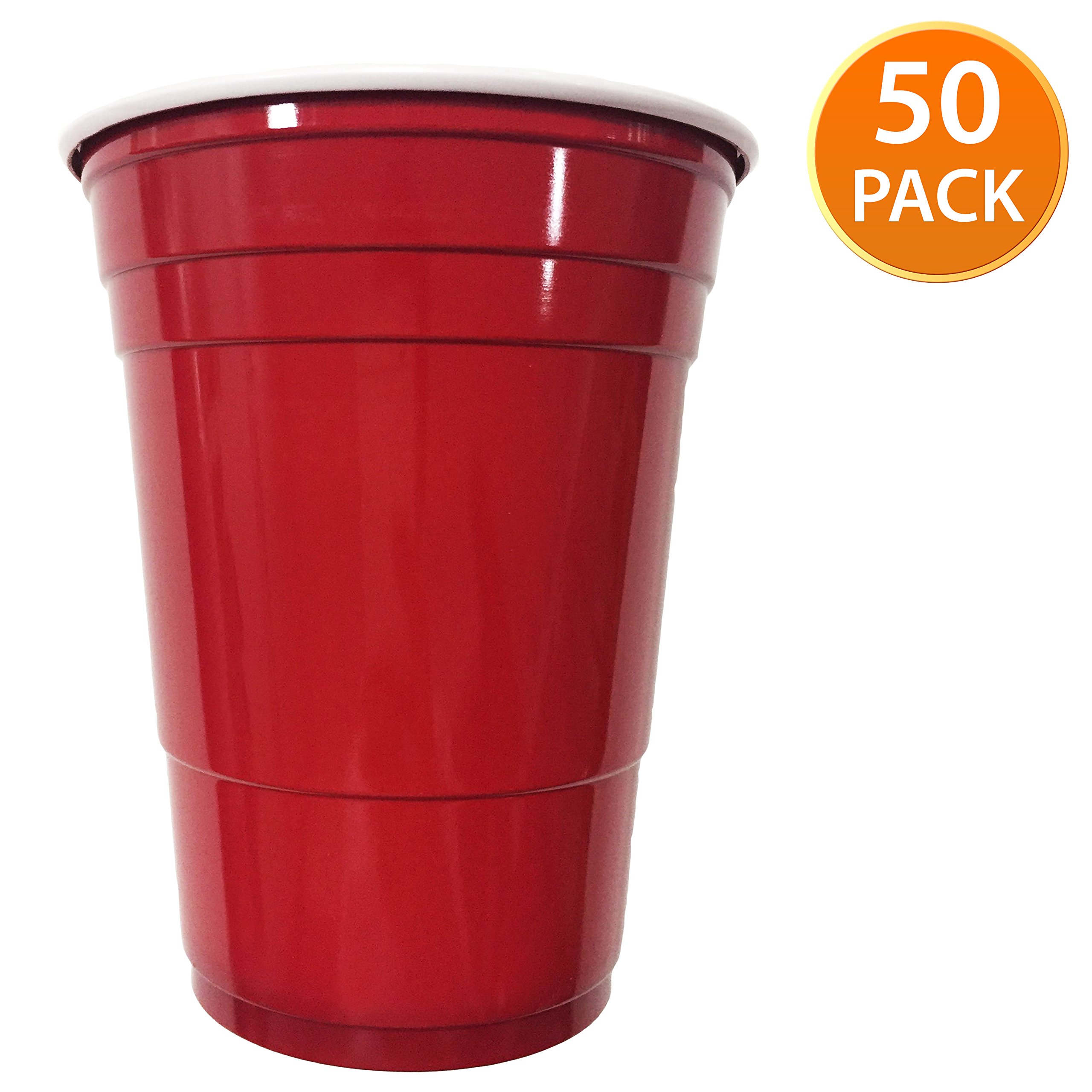 PACK OF 50 RED American Party Cups 16oz Disposable Party Cups