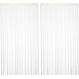 TRIXES Pack of 2 String Dew Drop White Curtain - Door or Window Panel 90 x 200cm - Ideal Fly Screen - Improve Ventilation in the Summer - Partition Spaces at Home