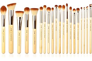 Jessup Set de pinceaux de maquillage en bambou pinceaux maquillages professionnel fond de teint Blush correcteur définisseur fard à paupières poudre pinceau 20 pièces T145