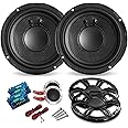 Pyle Car Audio Speakers Component Kit - 2 Pcs. 6.5'' SVC Speakers with Pair of 12dB Per Octave Passive Crossover Network and Pair of 1.0'' Aluminum Tweeter, Injection Cone with Rubber Edge - PLD63C