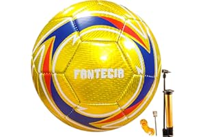 Fantecia Soccer Ball Taille 5 pour Ballon d’entraînement Officiel Masculin et féminin pour Enfants et Jeunes et Adulte Ballon de Match de Football avec Pompe