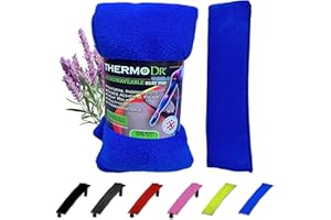 Wheat Bags Microwavable Heat Pack - Body Wrap Microwave Heat Pad UK Cleaned Wheat & Lavender for Body Discomfort - Back, Shoulder & Neck Heat Pad by ThermoDR - Royal Blue