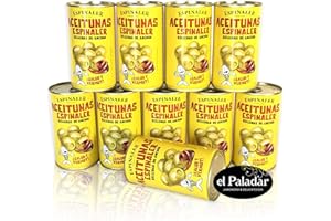 EL PALADAR JAMONERIA & DELICATESSEN PACK ACEITUNAS RELLENAS DE ANCHOA ESPINALER (350G x10 Botes)
