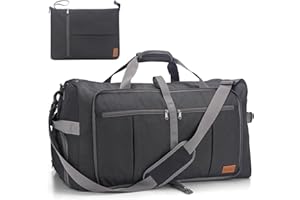 Upeelife Bolsa de Viaje, 125L Plegable Ligera Bolsa Viaje con Compartimento para Zapatos y Bolsillo para Mojado, Bolsa de Deporte Bolsas de Fin de Semana para Hombre Mujer (Negro)