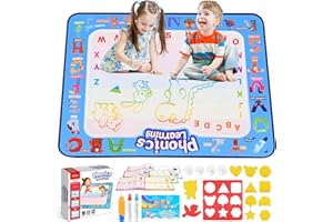 Tesoyzii Spielzeug ab 2 3 4 Jahre, Malmatte mit Wasserstift Kinderspielzeug ab 2 3 4 Jahre Aqua Magic Painting Mat Geschenk Mädchen Junge 1-4 Jahre Geschenkideen Geburtstag