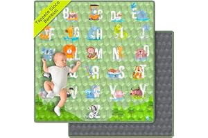 VALVANI Tappeto Gioco Bambini Pieghevole 127x127 cm Playmat Morbido Tummy Time Antiscivolo e Lavabile – Tappetone Neonato Gattonamento – Tappeti Montessori Attività Cameretta Pavimento Gattonare | VALBABY
