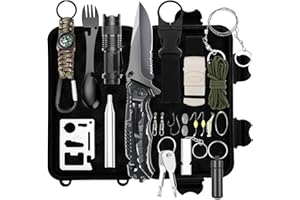 WOWOSS Survival Kit 25-in-1 Survival Equipment Emergency Tool Outdoor Multi-Tools for Hiking Camping Hunting Cycling Outdoors Adventures